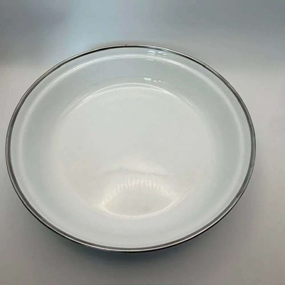 Austria Email Universal 8” Fry Pan Enamel Cookware Blue Green Peacock No Handle